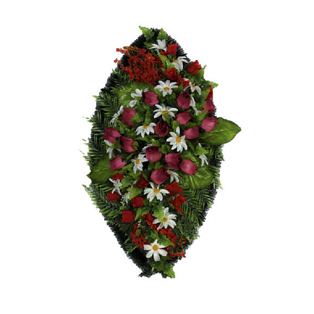 Ритуальный венок из искусственных цветов Элитный №29